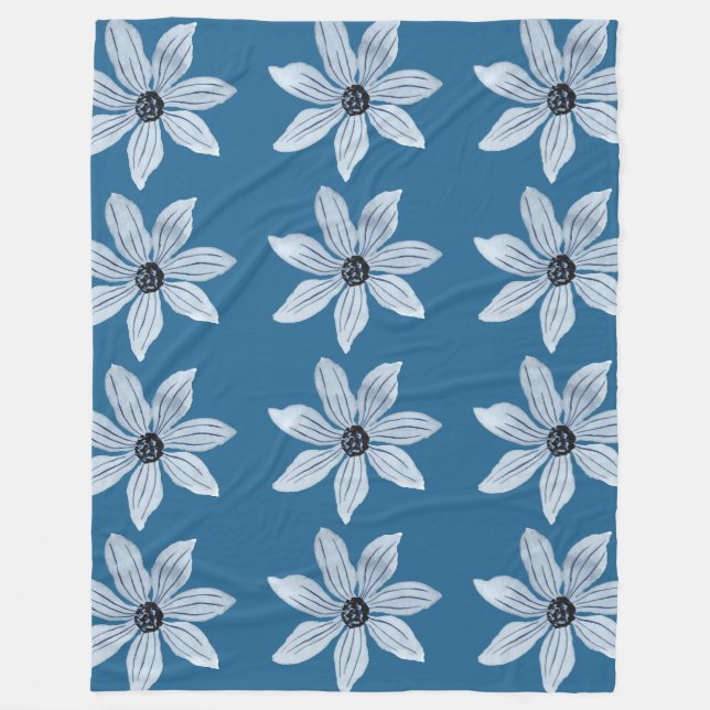 Couverture Polaire Motif de fleurs monochromes (Devant)
