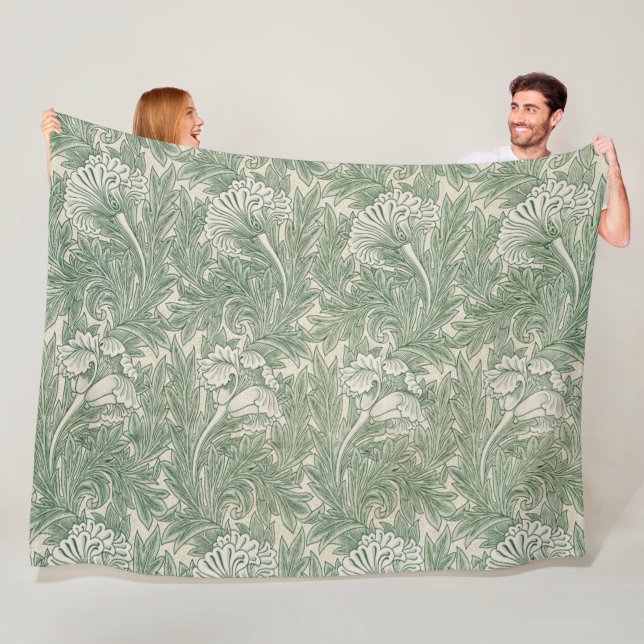 Couverture Polaire Motif de fleurs, William Morris (En situation)