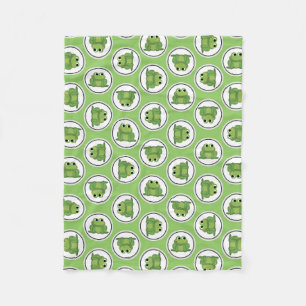 Couverture Polaire Motif de grenouille adorable Blanche de laiton ver