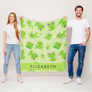 Couverture Polaire Motif de grenouille, Grenouille verte, Prince de g