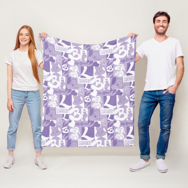 Couverture Polaire Motif de grille Lola '96 (En situation)