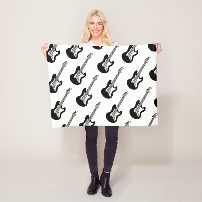Couverture Polaire Motif de guitare (En situation)