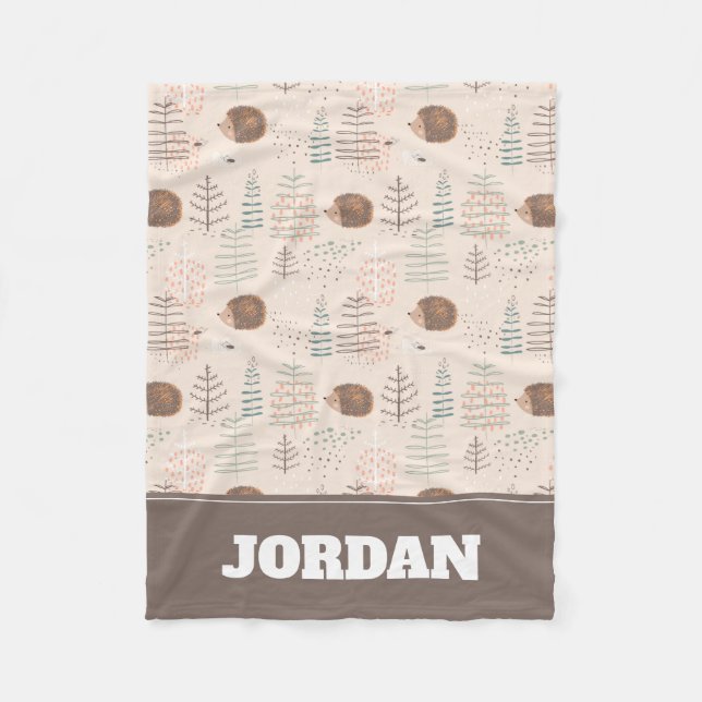 Couverture Polaire Motif de hérisson de bois mignon (Devant)