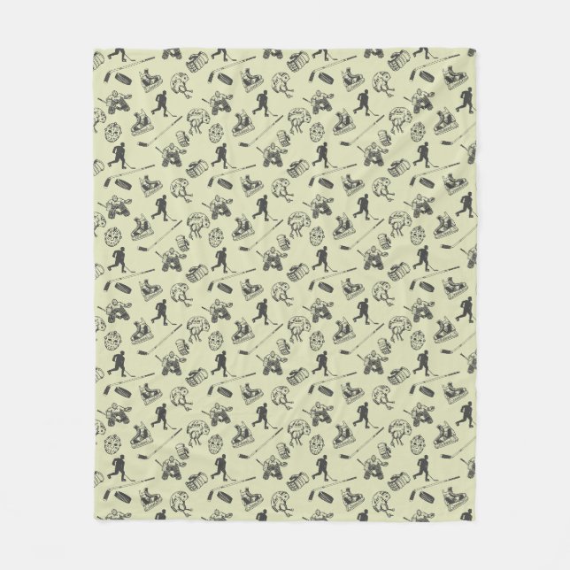 Couverture Polaire Motif de hockey vintage (Devant)