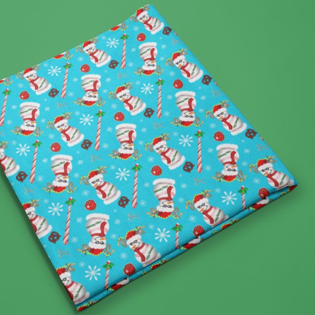 Couverture Polaire Motif de la fête de Noël de Baseball Snowman (Créateur téléchargé)