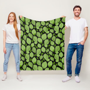 Couverture Polaire Motif de la feuille de basalte verte