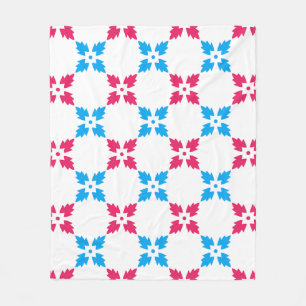 Couverture Polaire Motif de la feuille de croix de fleur rouge bleu