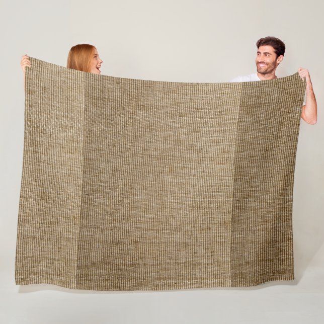 Couverture Polaire motif de la nature de burlap rustique (En situation)