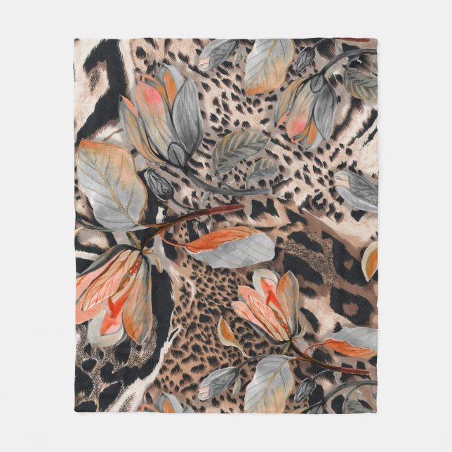 Couverture Polaire Motif de la peau animale africaine sauvage (Devant)