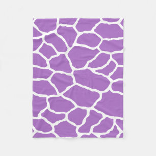 Couverture Polaire Motif de la peau de girafe violette blanche
