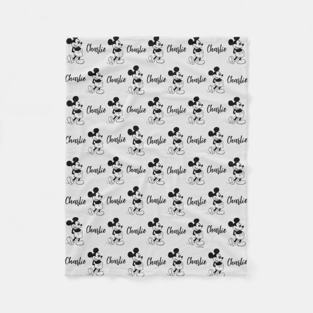 Couverture Polaire Motif de la souris Mickey de B&W classique personn (Devant)
