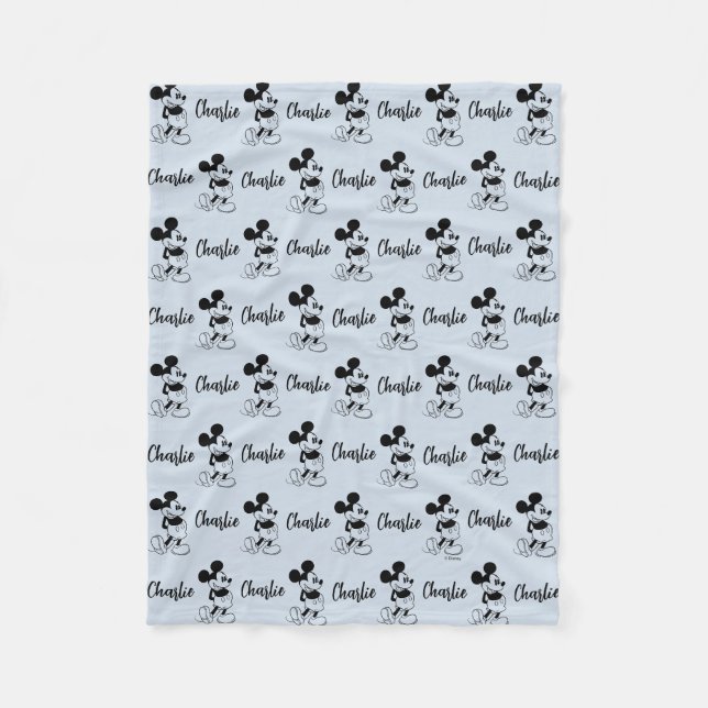 Couverture Polaire Motif de la souris Mickey de B&W classique personn (Devant)