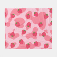 motif de la vache à fraise kawaii