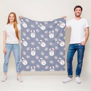 Couverture Polaire Motif de lamas et de fleurs