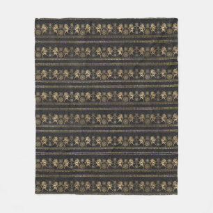 Couverture Polaire Motif de licorne bohème gris foncé et or