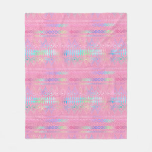 Couverture Polaire Motif de licorne bohème iridescent