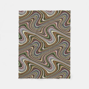 Couverture Polaire Motif de ligne courbe multicolore très unique