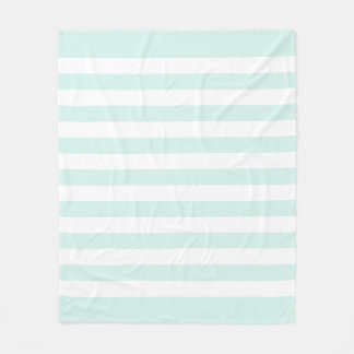 Couverture Polaire Motif de lignes pastel cyan vert et blanc