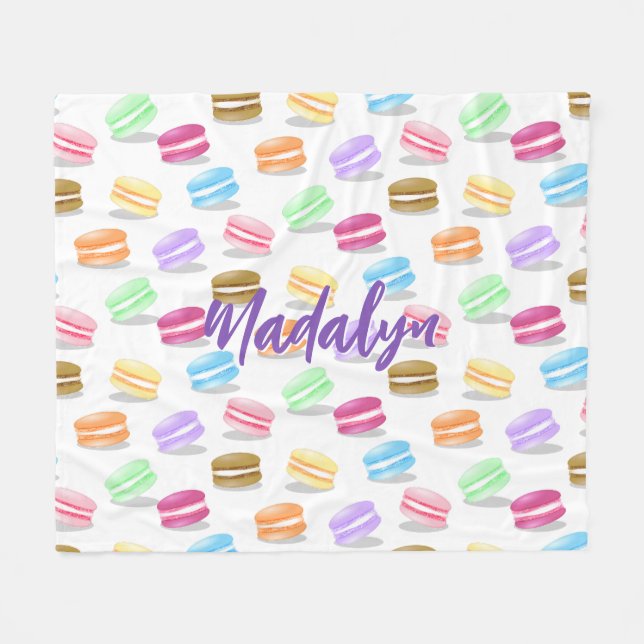 Couverture Polaire motif de macarons colorés (Devant (Horizontal))