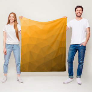Couverture Polaire Motif de maillage géométrique à dégradé orange