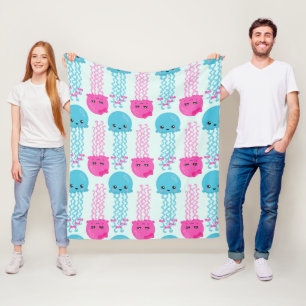 Couverture Polaire Motif de méduses, Mignonne méduse, Sea Animaux