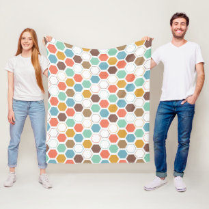 Couverture Polaire Motif de module de ruche d'abeille