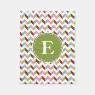 Couverture Polaire Motif de Noël Chevron customisé