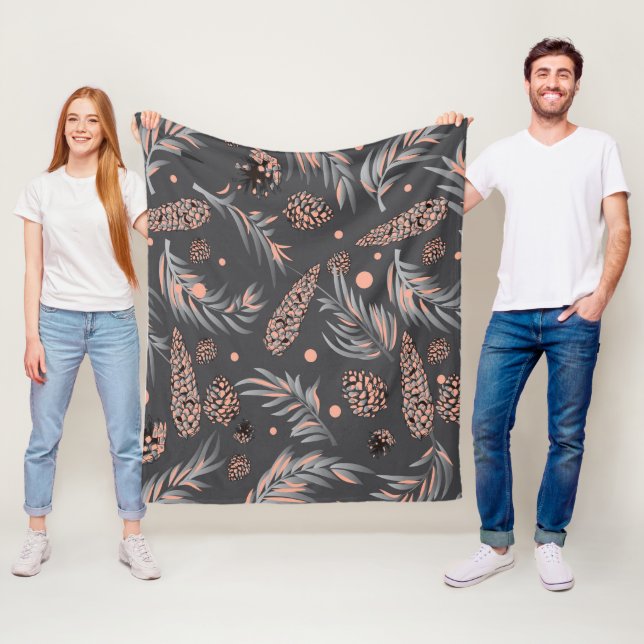 Couverture Polaire Motif de Noël, Pine Snow (En situation)