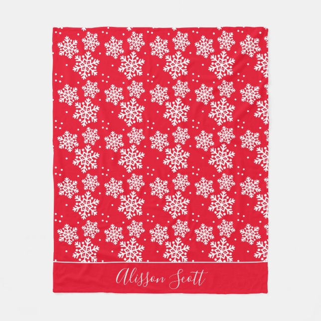 Couverture Polaire Motif de Noël rouge personnalisé (Devant)
