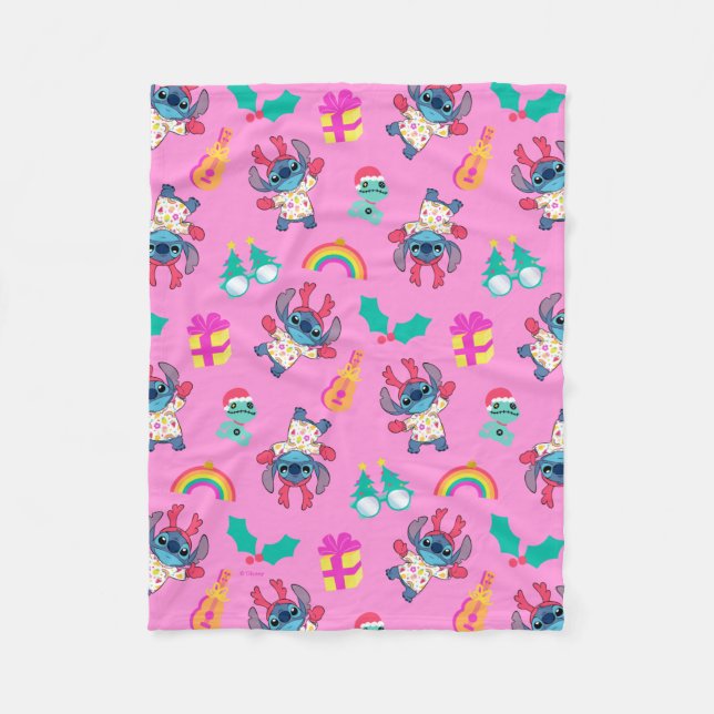 Couverture Polaire Motif de Noël Stitch & Scrump (Devant)