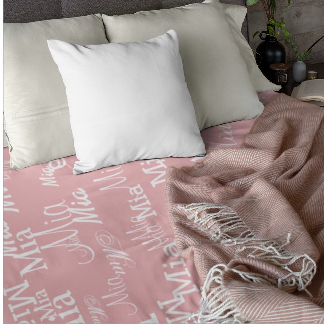 Couverture Polaire Motif de nom de fille sur Rose Dusty (Créateur téléchargé)