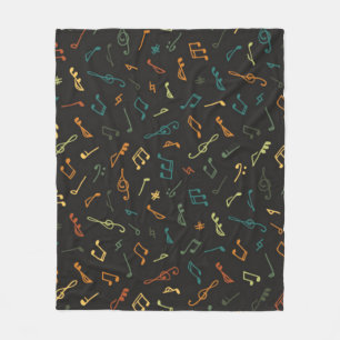 Couverture Polaire Motif de notes musicales