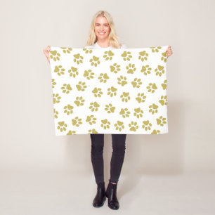 Couverture Polaire Motif De Pailles, Pailles De Chien, Pâtes D'Or