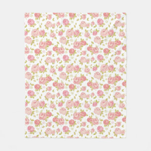 Couverture Polaire Motif de papier peint d'élégance des roses roses 3