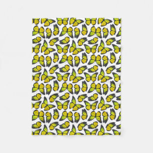 Couverture Polaire Motif de papillon jaune de monarque