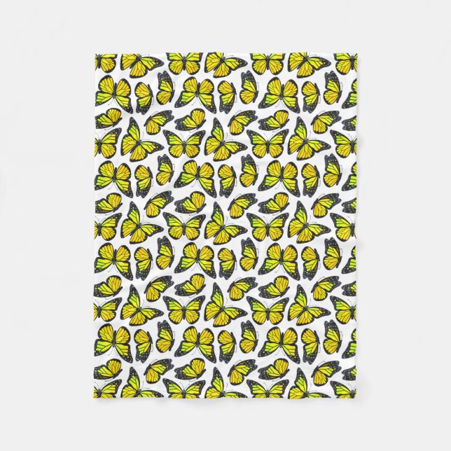 Couverture Polaire Motif de papillon jaune de monarque (Devant)