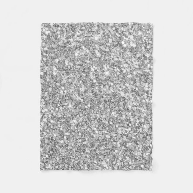 Couverture Polaire Motif de Parties scintillant gris argenté brillant (Devant)