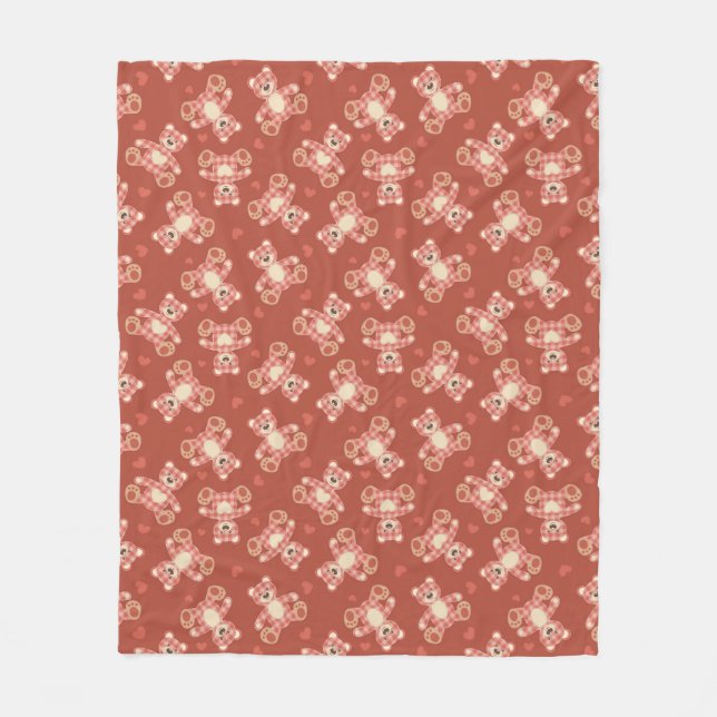 Couverture Polaire motif de patchwork d'ours (Devant)