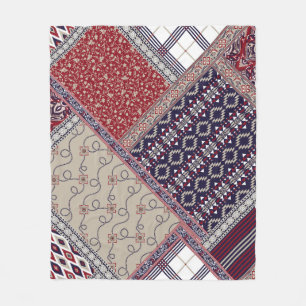 Couverture Polaire Motif de patchwork sans faille sur patchwork de ma