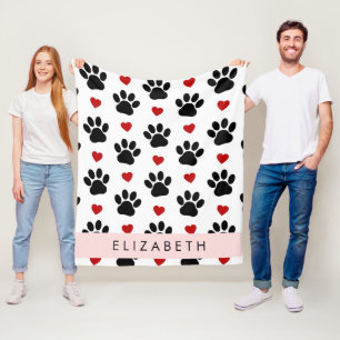 Couverture Polaire Motif De Pâtes, Pâtes Noires, Coeurs Rouges, Votre