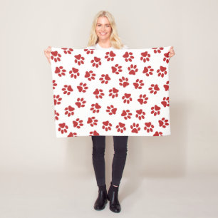 Couverture Polaire Motif De Pâtes, Patrouilles De Chiens, Paws Rouges