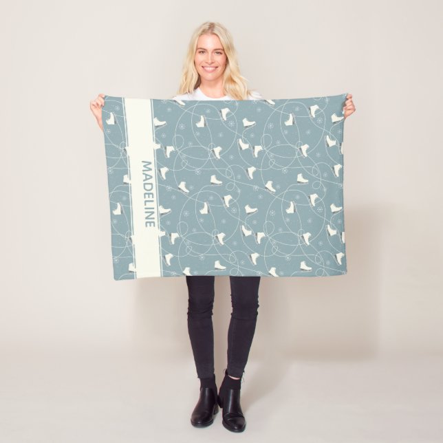 Couverture Polaire Motif de patinage sur glace et de flocon de neige (En situation)