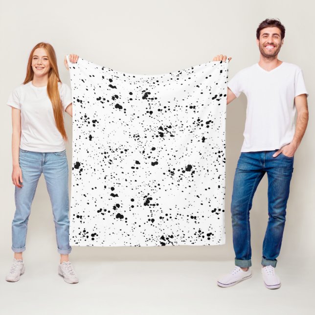 Couverture Polaire Motif de peinture noire (En situation)
