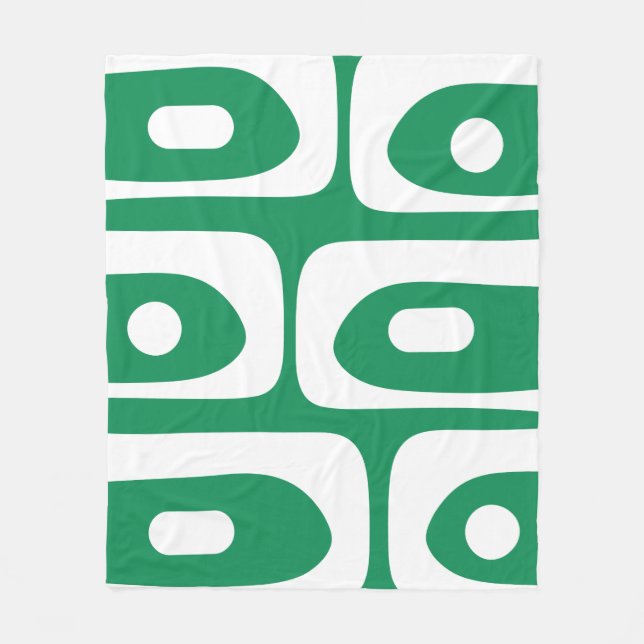 Couverture Polaire Motif de piquet moyen Kelly Vert et Blanc (Devant)