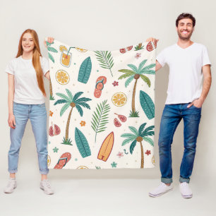 Couverture Polaire Motif de plage d'été tropical (1)