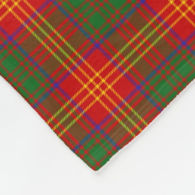 Couverture Polaire Motif de plaid de tartan de famille de brûlures (Coin)