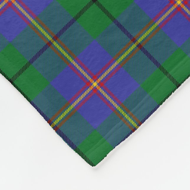 Couverture Polaire Motif de plaid de tartan de famille de Carmichael (Coin)