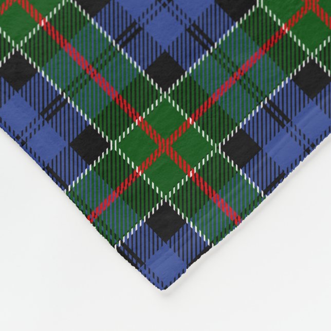 Couverture Polaire Motif de plaid de tartan de famille de Colquhoun (Coin)