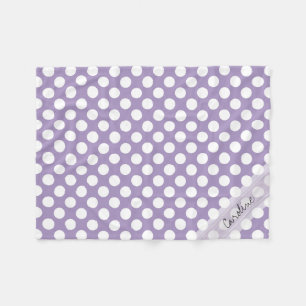 Couverture Polaire Motif de point à la mode blanc pourpre de polka