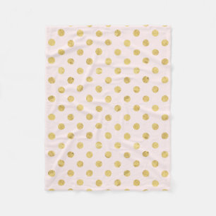 Couverture Polaire Motif de point élégant de polka de feuille d'or